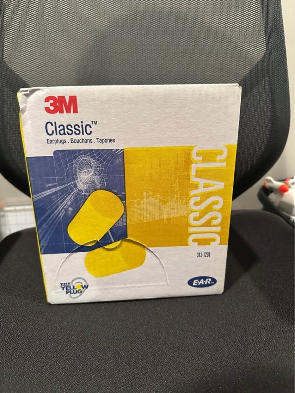 3M 312-1201 E-A-R Classic Earplug - Yellow (200 Pair) Uncorded